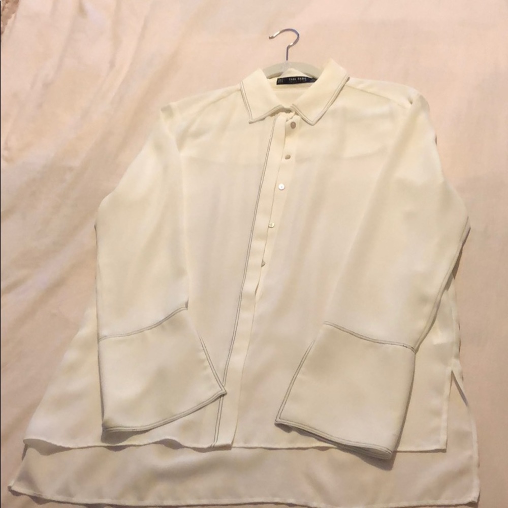 White button down dress blouse